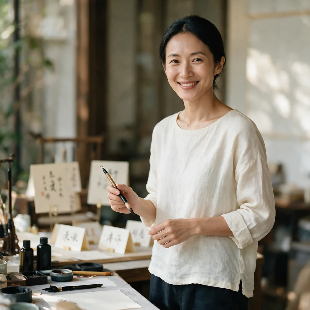 Calligrapher at work