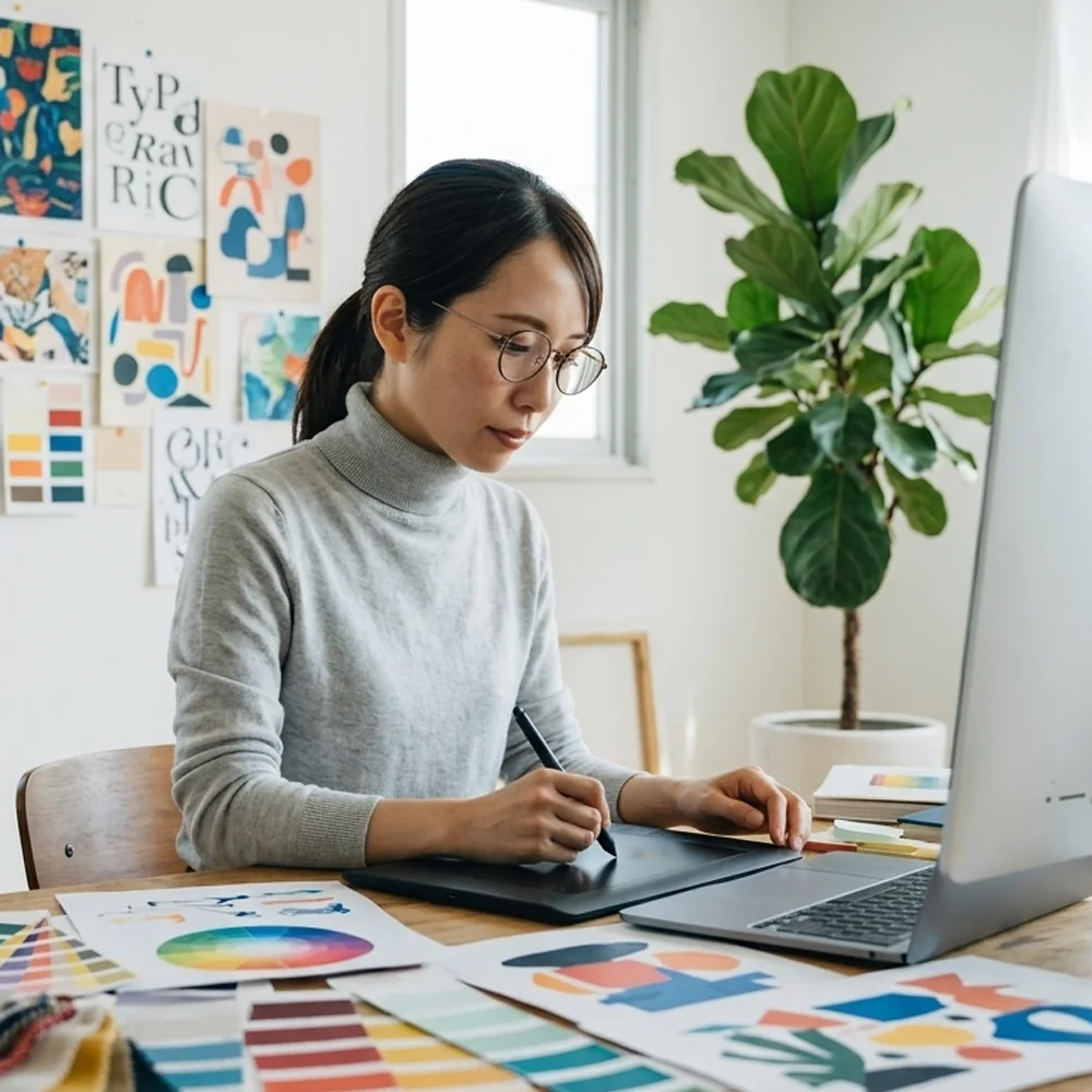 Graphic Designer at work