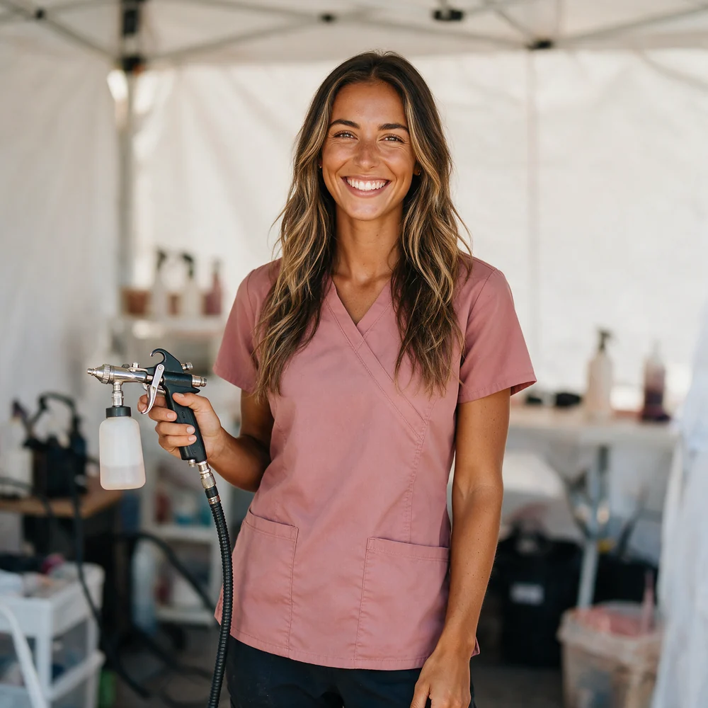 Spray Tan Tech at work
