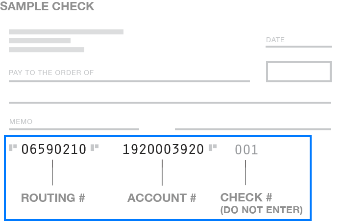 Where to find bank account information